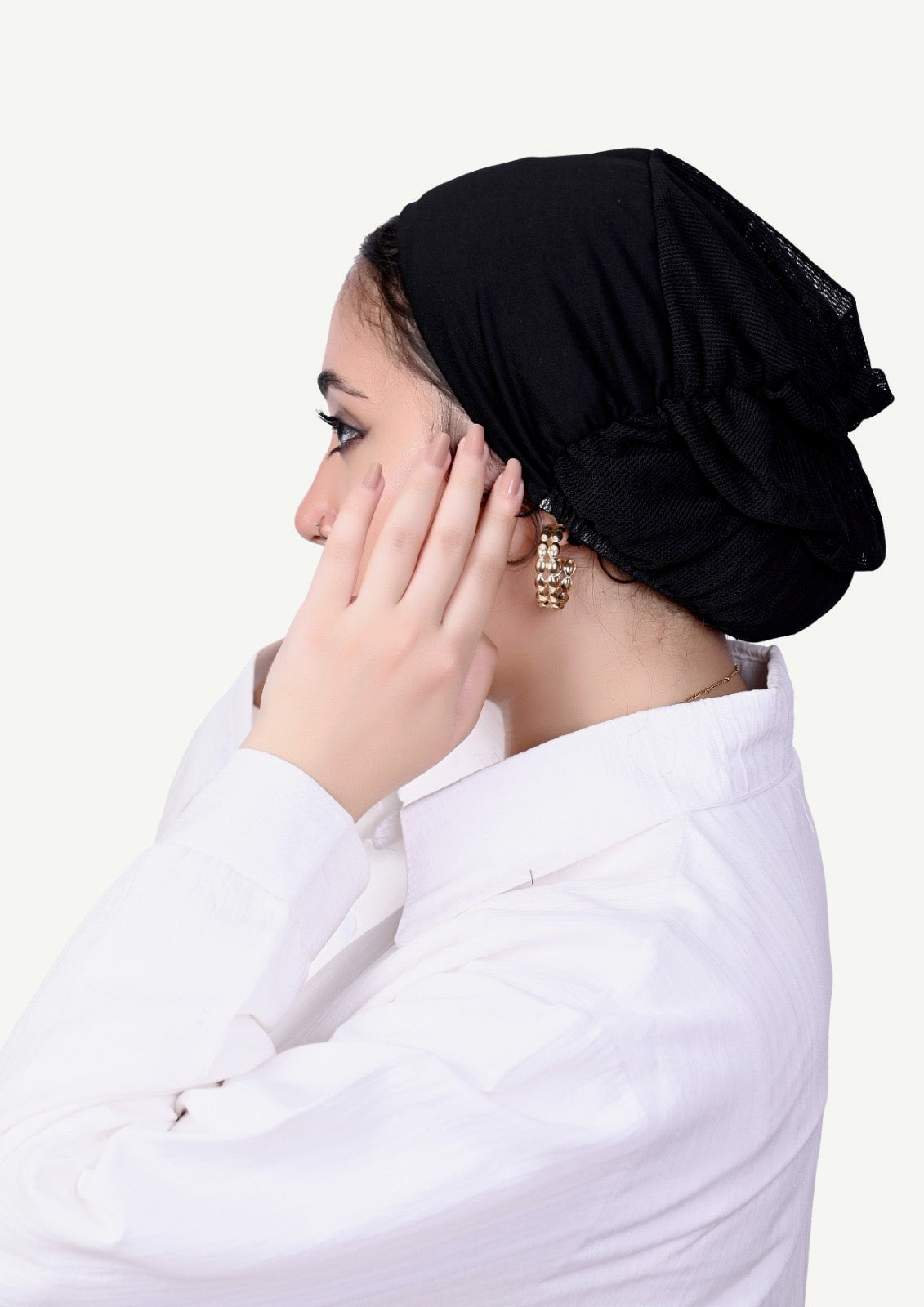 Bonnet Mesh Undercap- Black