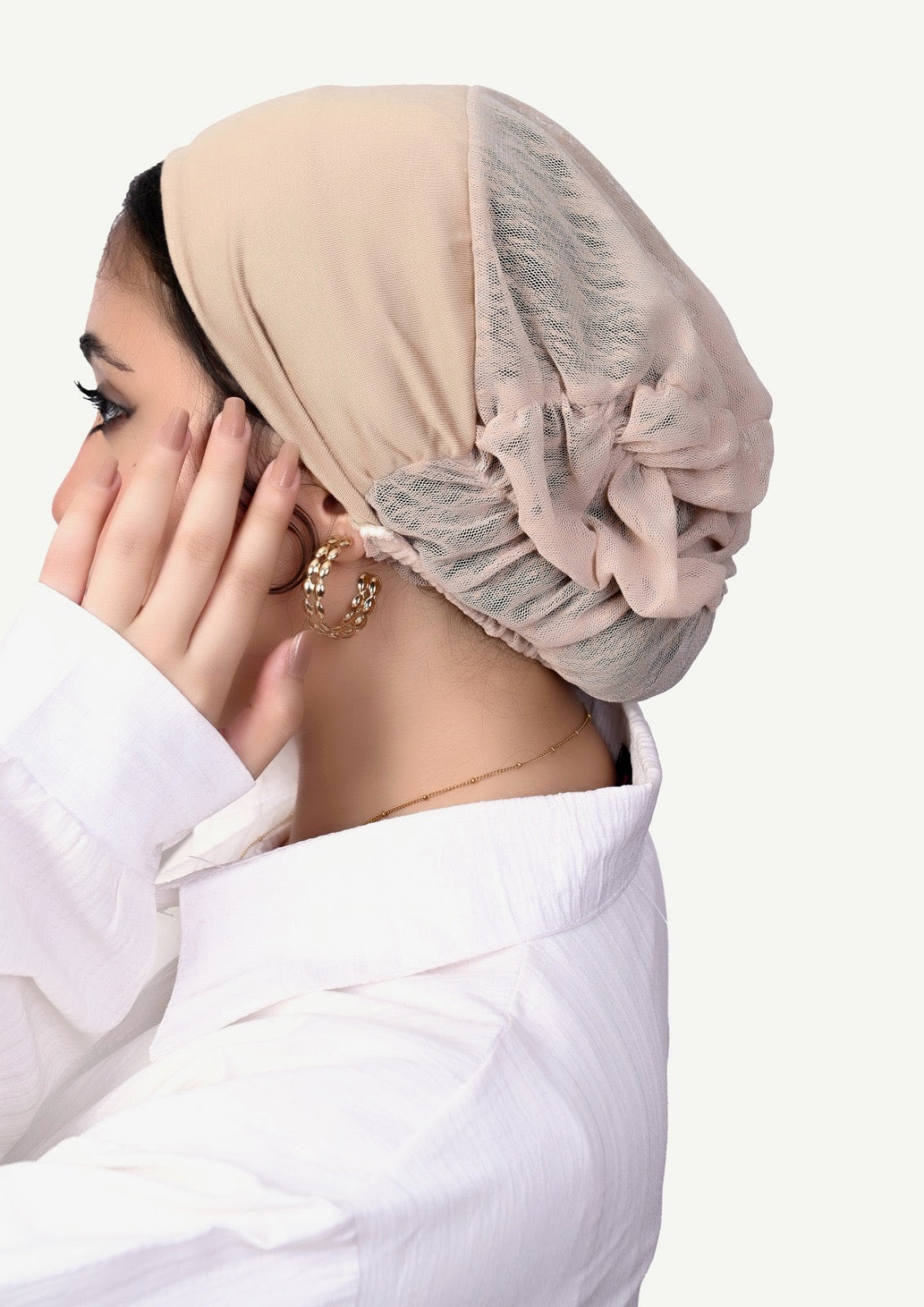 Bonnet Mesh Undercap- Light Beige