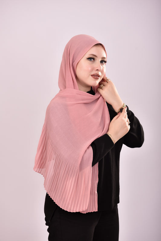 Pleated Chiffon Scarf - Blush