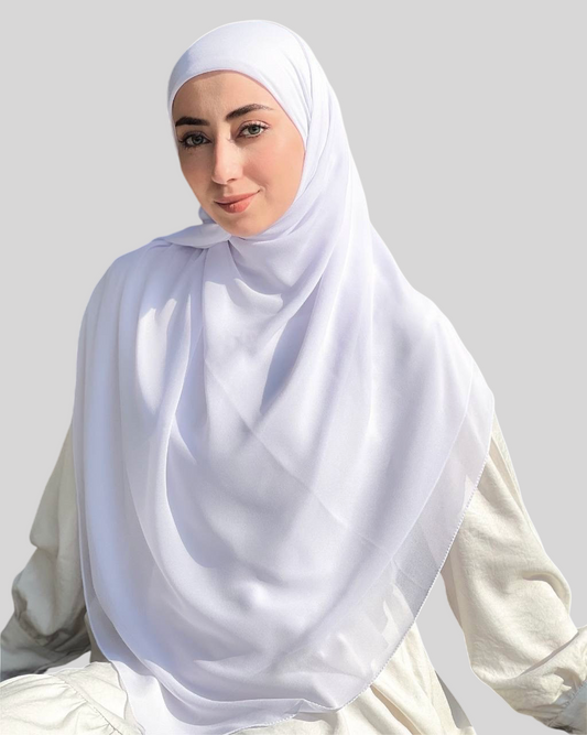 Square Chiffon- White