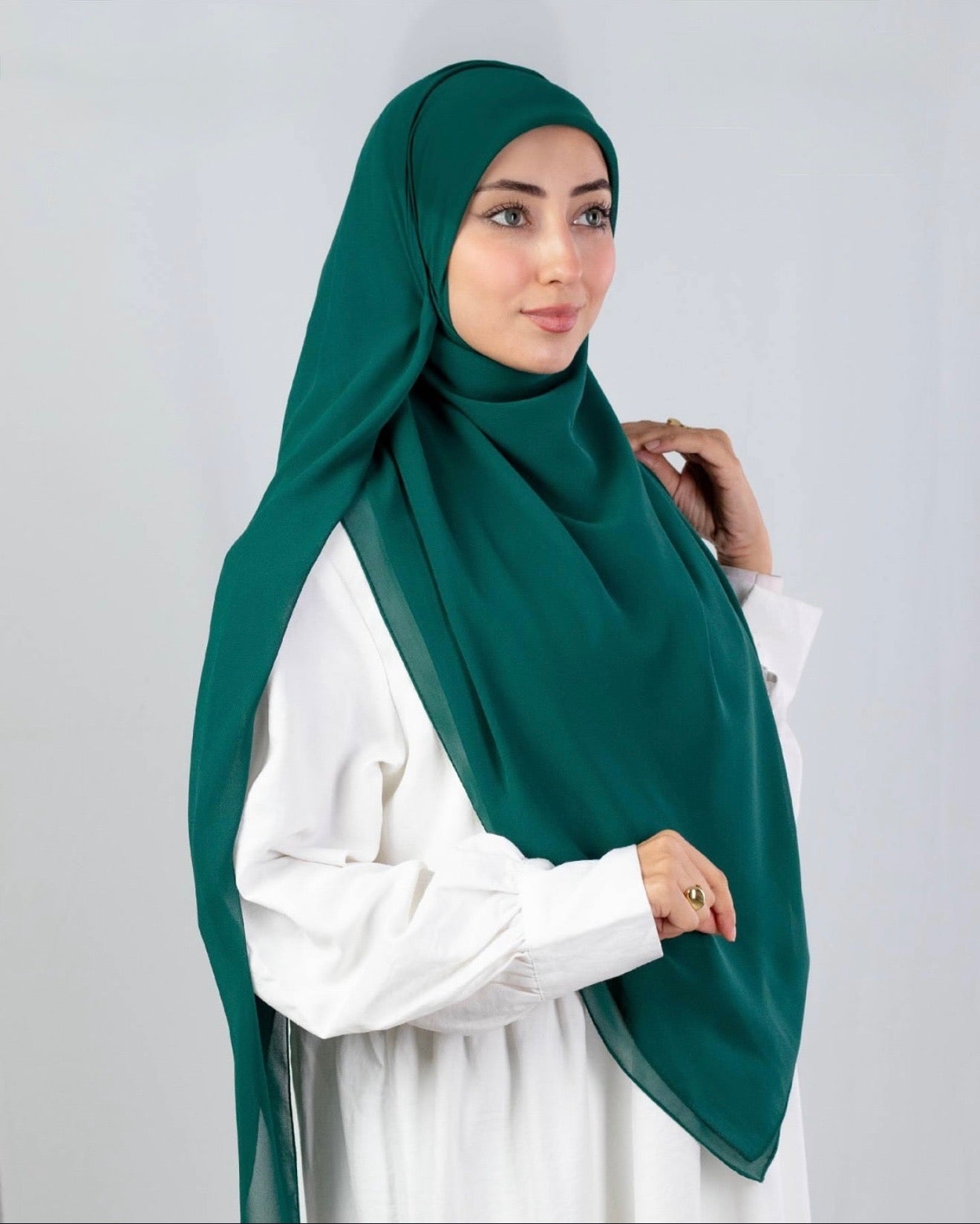 Square Chiffon- Forest Green