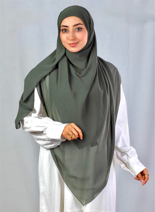Square Chiffon- Army Green