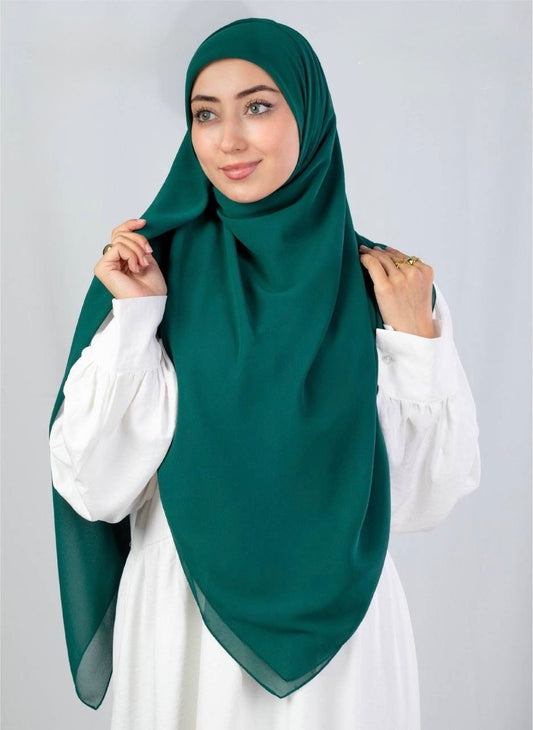Square Chiffon- Forest Green
