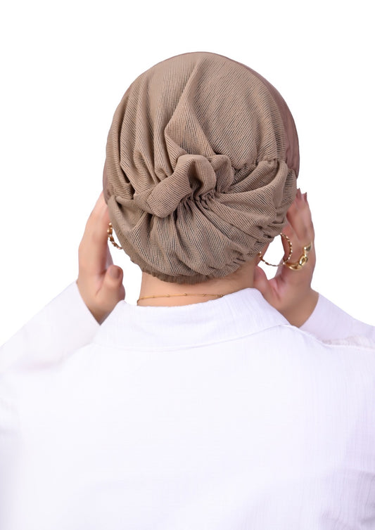 Bonnet Mesh Undercap- Dark Beige