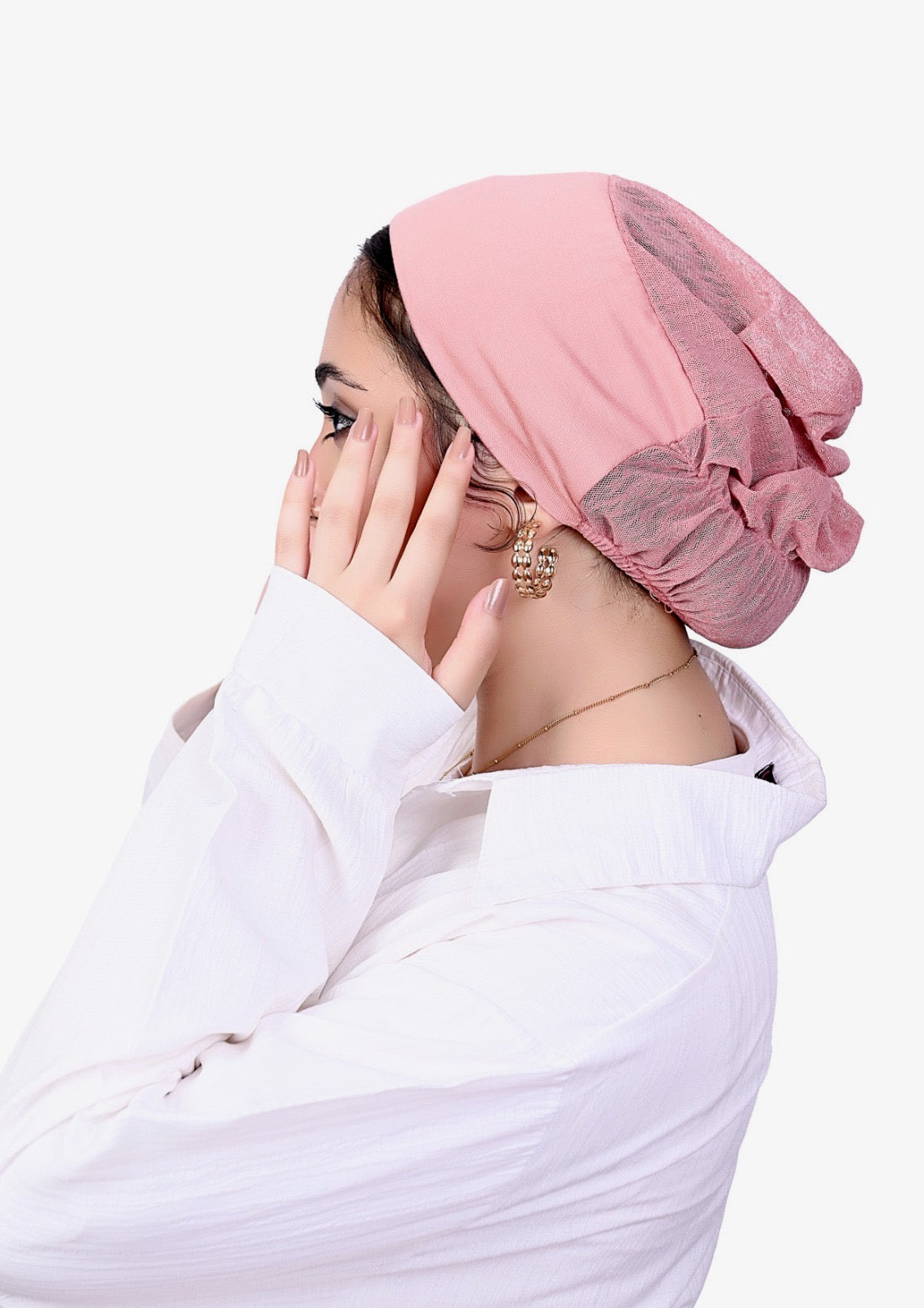 Bonnet Mesh Undercap- Pink