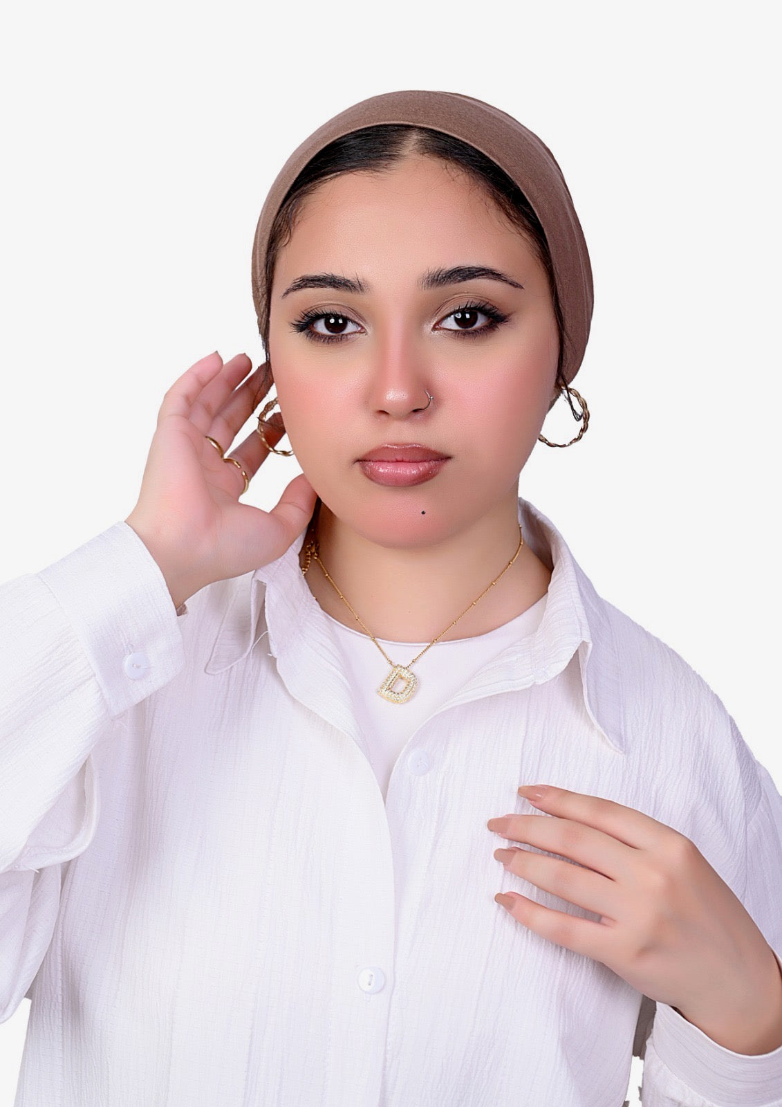 Bonnet Mesh Undercap- Dark Beige